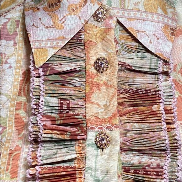 Zimmermann Kaleidoscope Tuxedo Frill Minidress size 0/ us size 2-4 - Picture 6 of 15